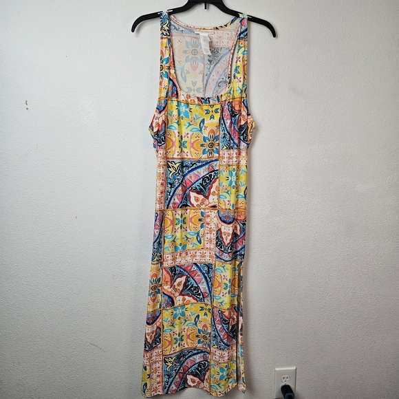 La Blanca Soleil Patchwork Midi Tank Dress Size XL - Picture 3 of 7